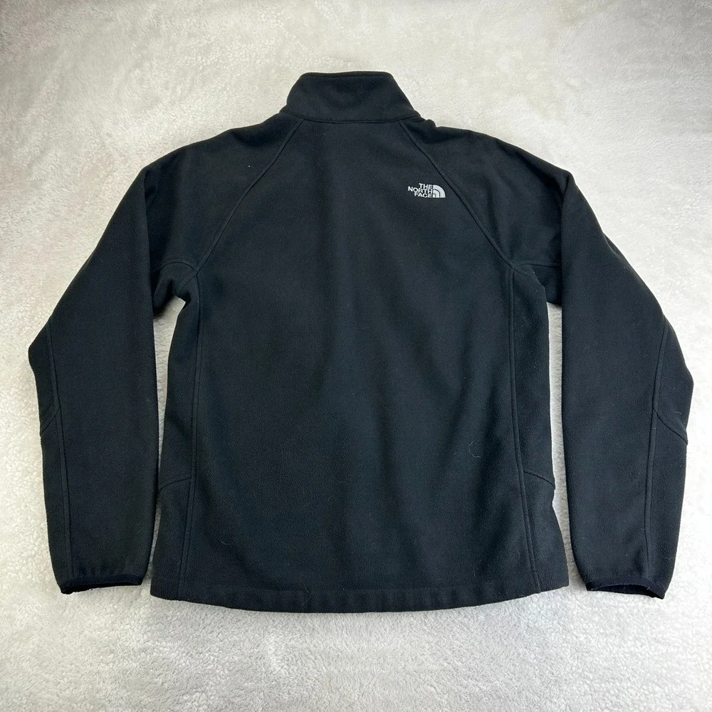 The North Face Fleece Jacket Mens M Black Full Zip‎ Mock Neck Outerwear Pockets